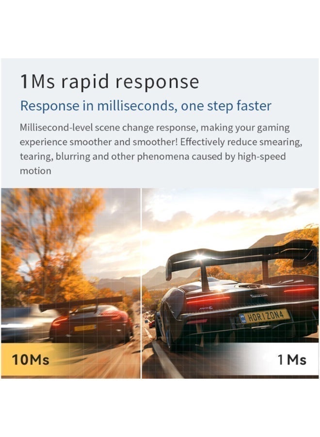 شاشة ألعاب منحنية 27 بوصة، معدل تحديث 180 هرتز، دقة 1920 × 1080 بكسل، زمن استجابة 1 مللي ثانية، تدعم تقنية FreeSync، مزودة بإضاءة خلفية LED، وانحناء 1800R، ومكبر صوت مدمج، وإضاءة خلفية RGB، ومنافذ HDMI وDP وUSB، وحامل قابل للرفع والتدوير. - Image 4